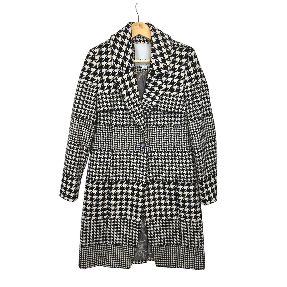 NVLT Patchwork Houndstooth Coat S Anthropologie Nostalgic Chic Maximalist Rare